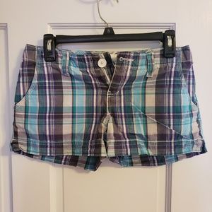 Plaid Jean shorts
